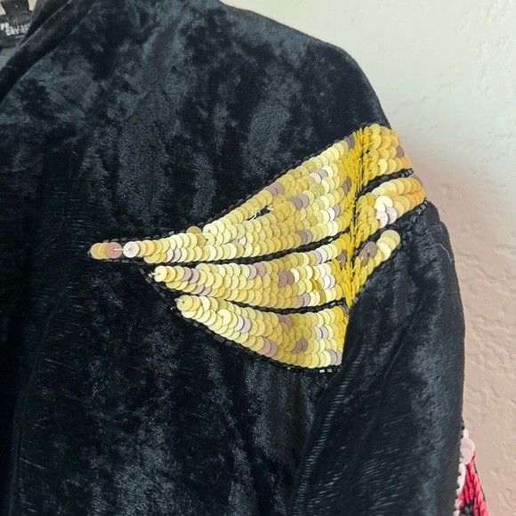 Vintage velour fruit sequin track jacket 1X - Picture 10 of 11